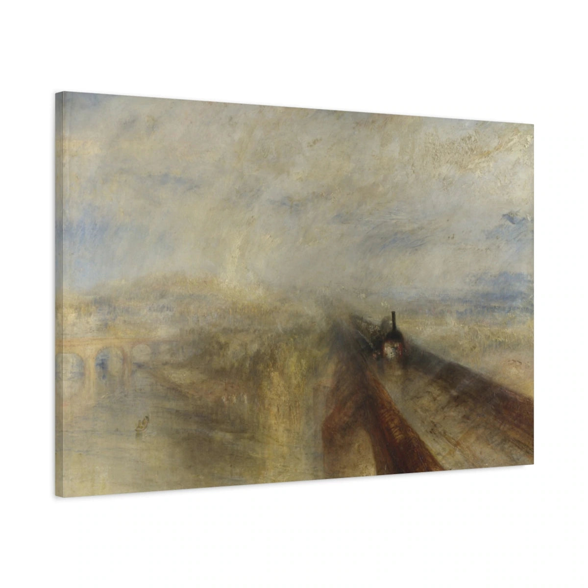 Tableau Pluie, vapeur et vitesse – William Turner - toile 3D avec bords imprimés - Art Virtuoso