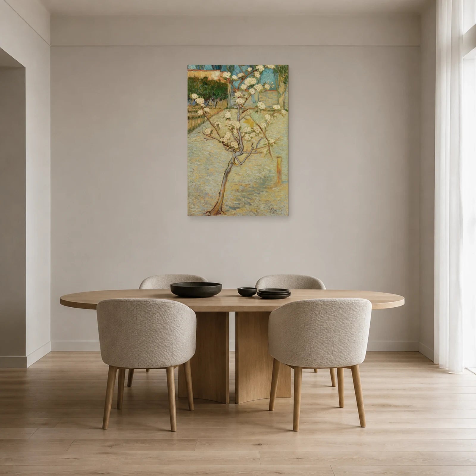 Tableau Petit poirier en fleurs – Vincent van Gogh dans une salle à manger - Art Virtuoso