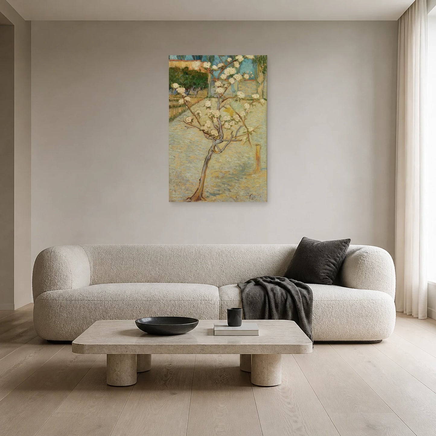 Tableau Petit poirier en fleurs – Vincent van Gogh dans un salon - Art Virtuoso