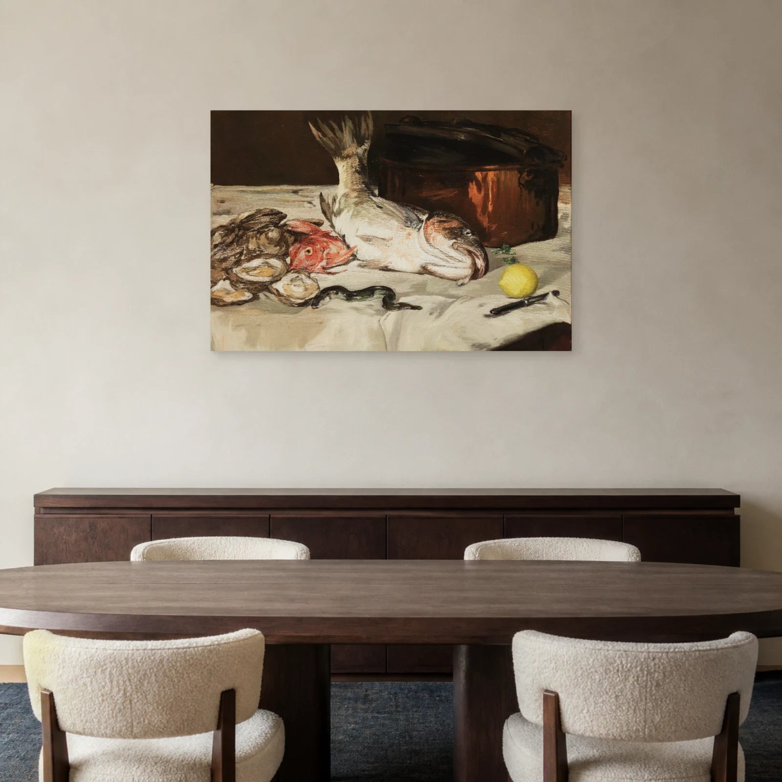 Tableau Poissons – Édouard Manet dans une salle à manger - Art Virtuoso