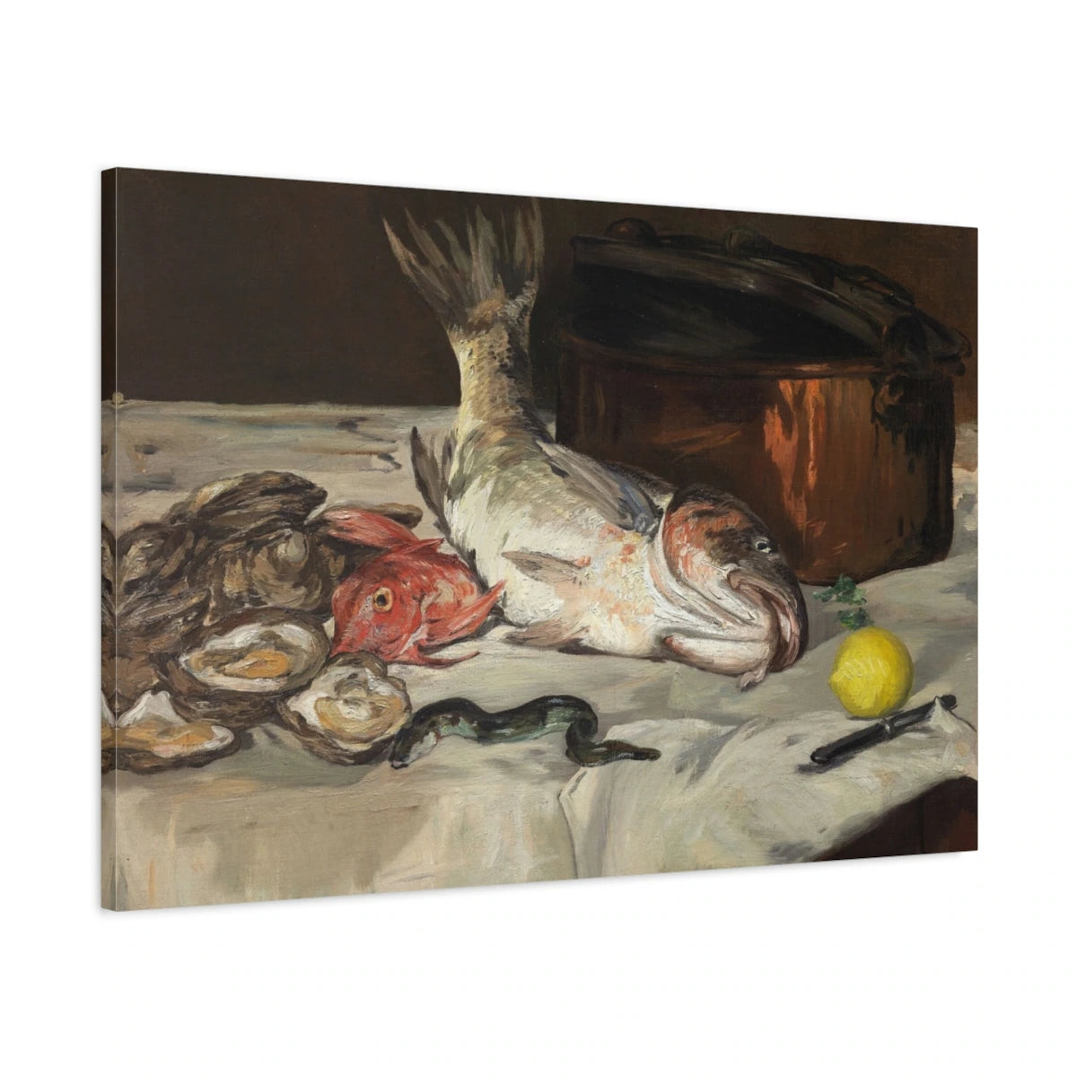 Tableau Poissons – Édouard Manet - toile 3D avec bords imprimés - Art Virtuoso