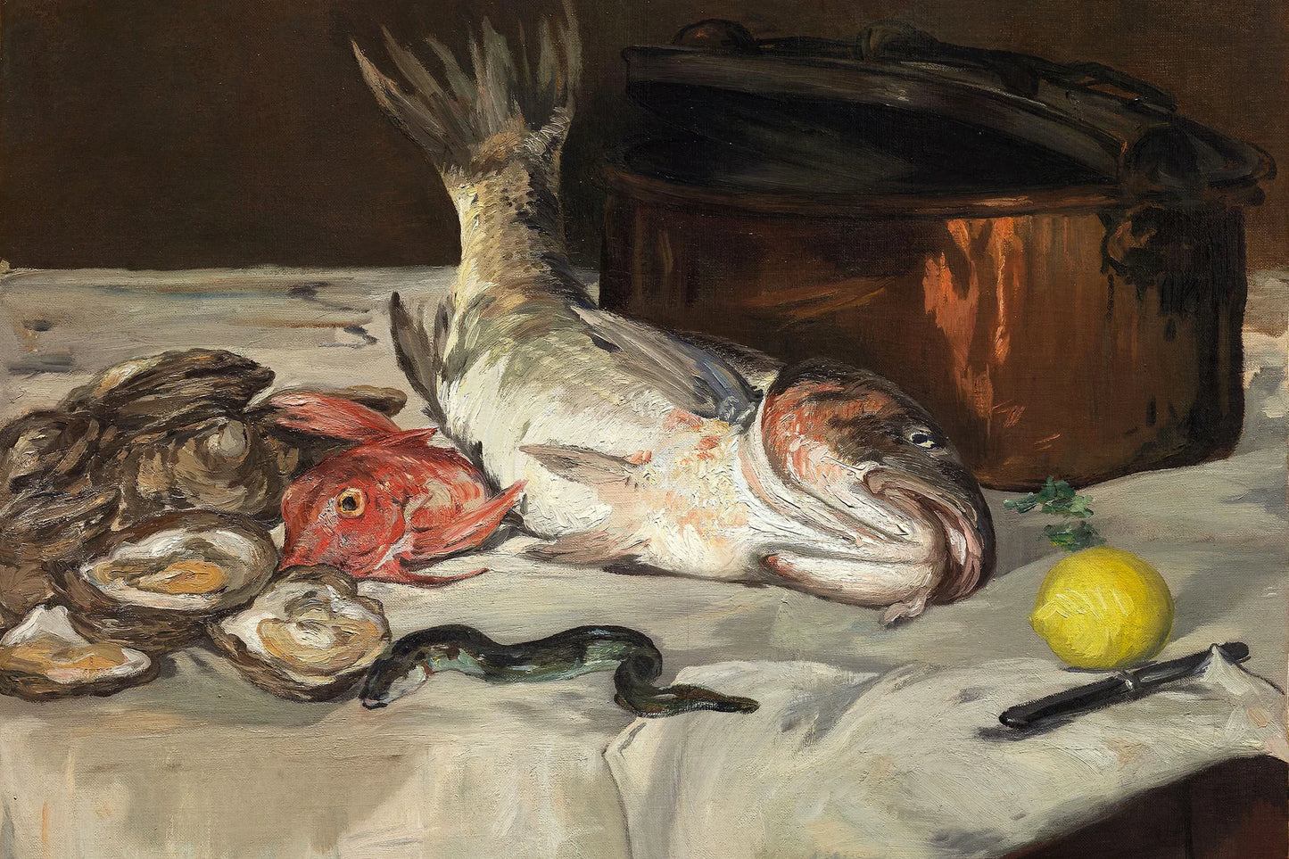 Tableau Poissons – Édouard Manet - impression sur toile, format XXL