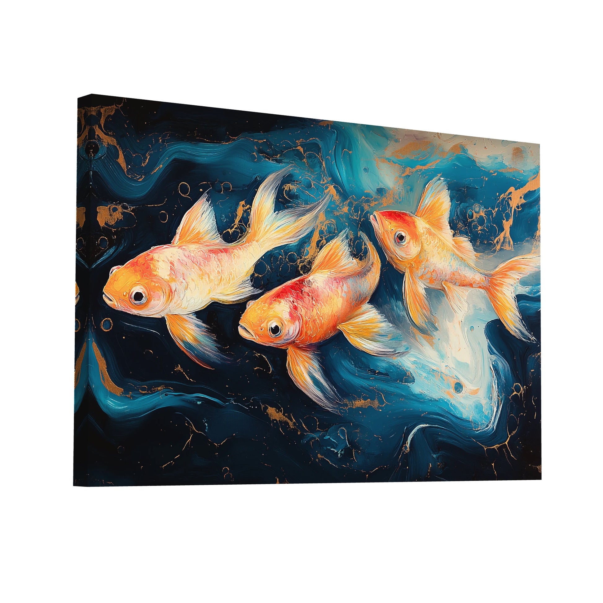 Product Hero 3D WebP Tableau Poissons - Parade Aquatique - Art Virtuoso