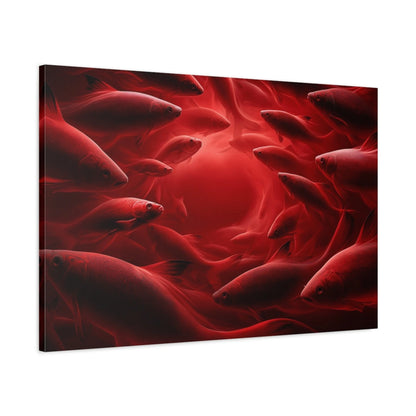 Vue latérale du tableau banc de poissons rouges sur châssis