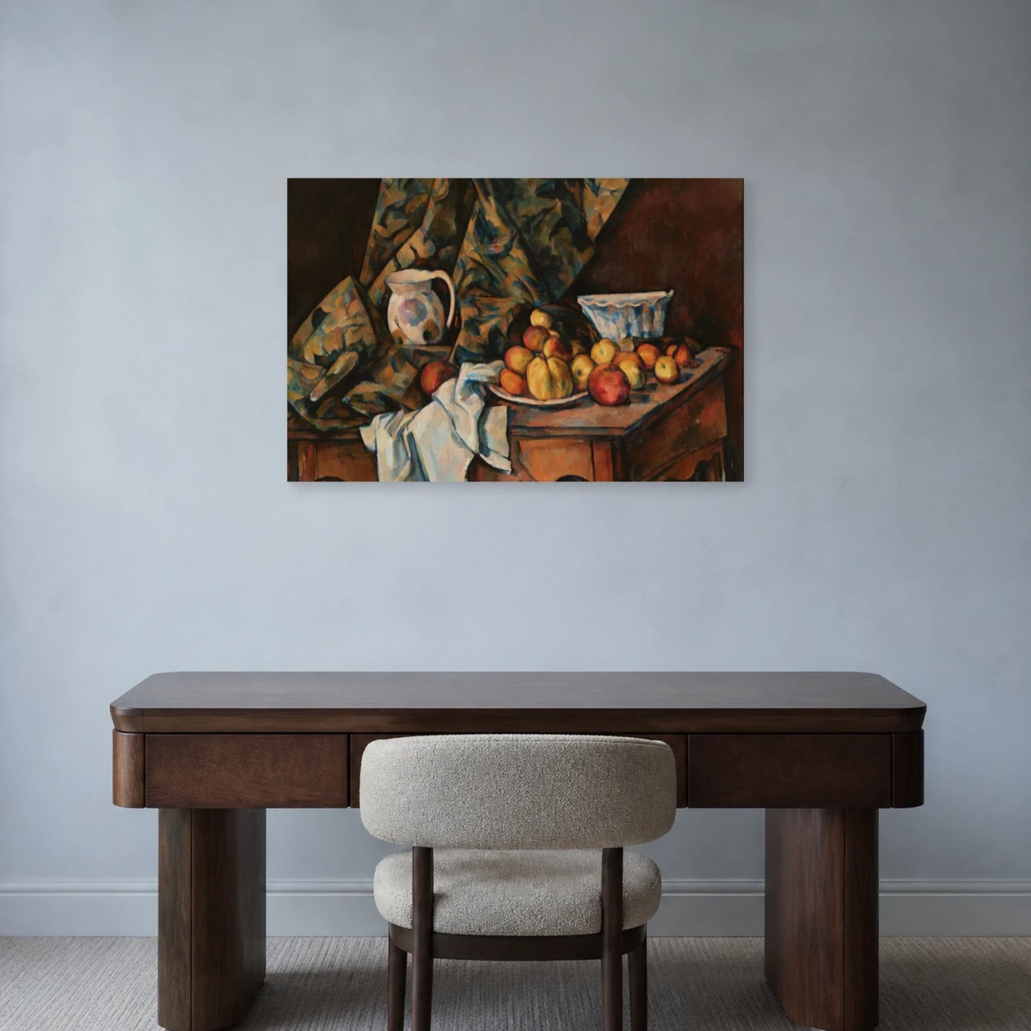 Tableau Nature morte aux pommes et aux pêches – Paul Cézanne dans un bureau - Art Virtuoso