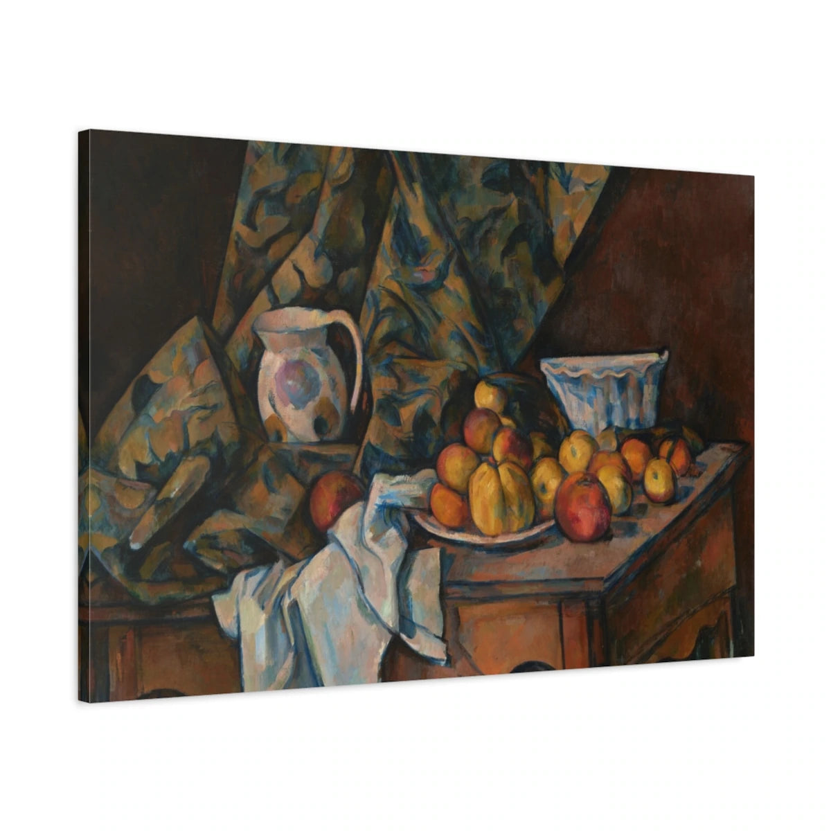 Tableau Nature morte aux pommes et aux pêches – Paul Cézanne - toile 3D avec bords imprimés - Art Virtuoso