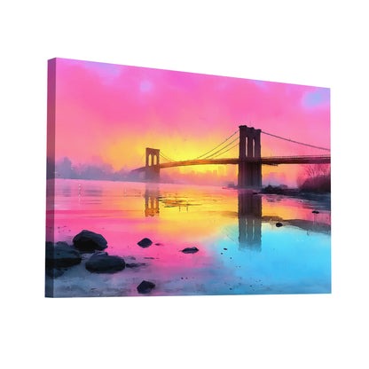 Product Hero 3D WebP Tableau Pont New York : Brooklyn Bridge Magique - Art Virtuoso