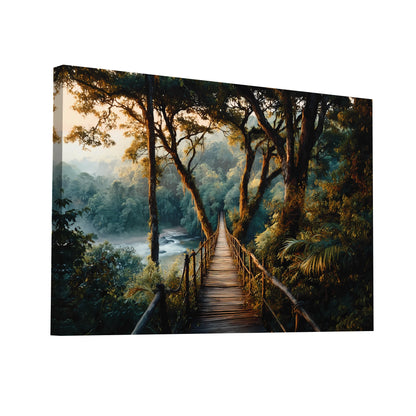 Product Hero 3D WebP Tableau Pont Suspendu Jungle : Passerelle Mystique - Art Virtuoso