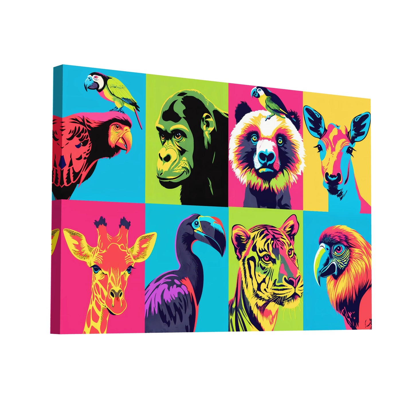 Product Hero 3D WebP Tableau Pop Art Animaux - Art Virtuoso