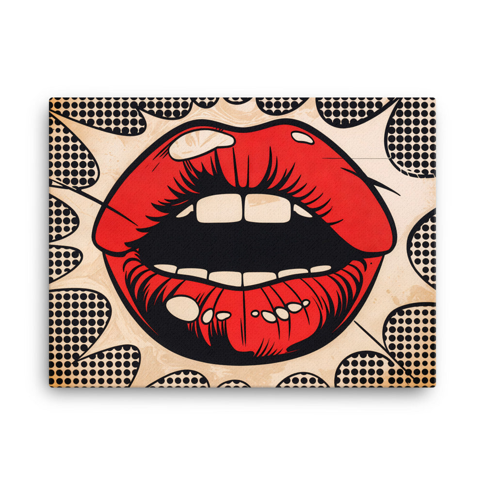 Tableau pop art rouge noir et beige au format L