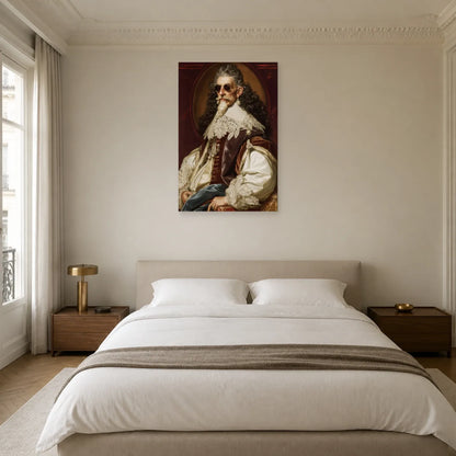 Portrait baroque aux dentelles ivoire dans une chambre élégante