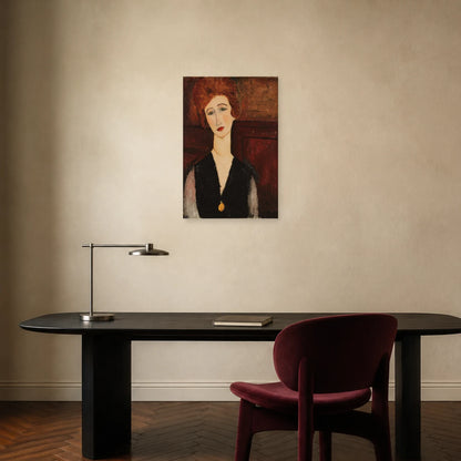 Tableau Portrait de femme – Amedeo Modigliani dans un bureau - Art Virtuoso