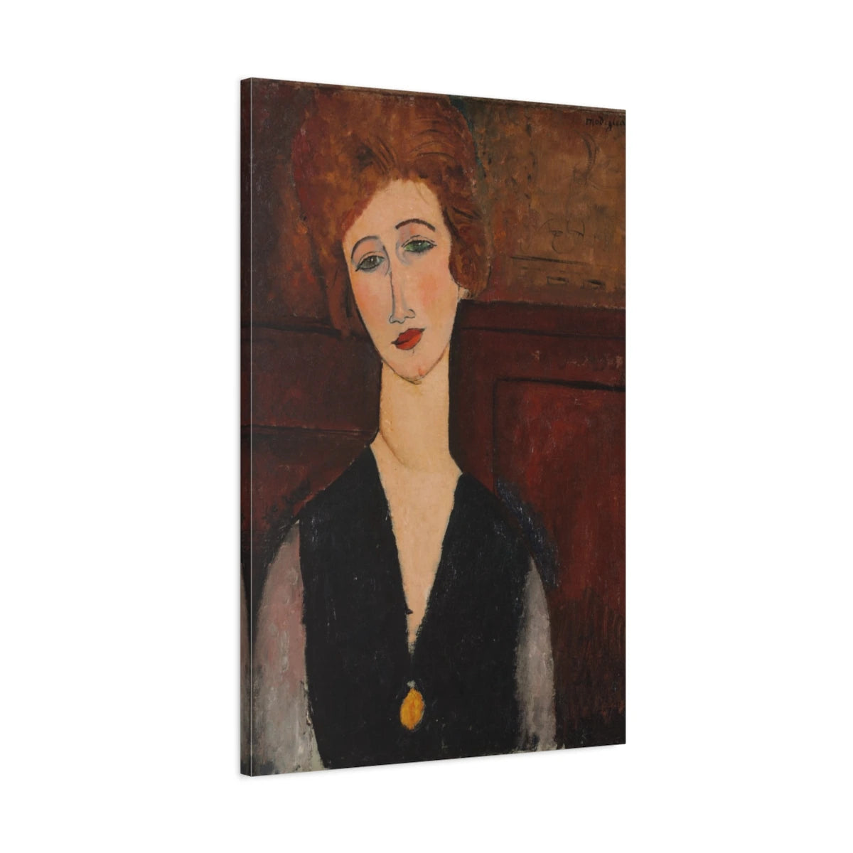 Tableau Portrait de femme – Amedeo Modigliani - toile 3D avec bords imprimés - Art Virtuoso