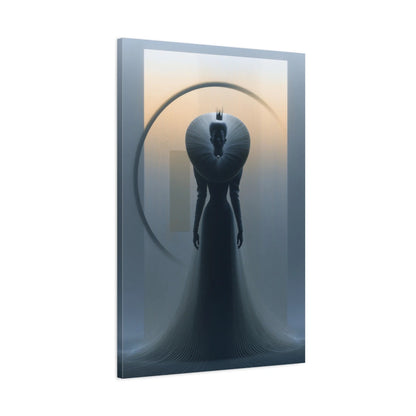 Vue 3D de côté du portrait royal minimaliste noir et ivoire