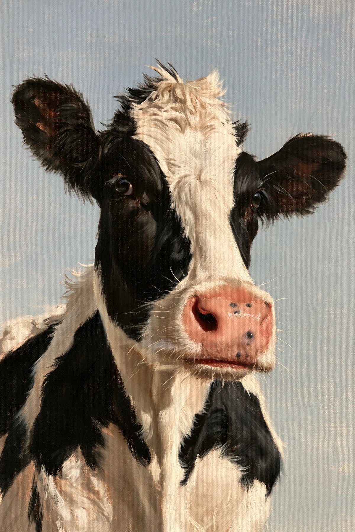 Tableau Portrait Vache Holstein, Holstein en cadrage rapproché dont les taches composent un graphisme naturel, format M - Art Virtuoso