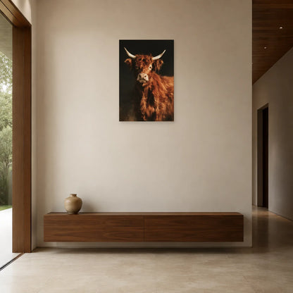Tableau Portrait Vache Salers présenté dans une entrée - Art Virtuoso