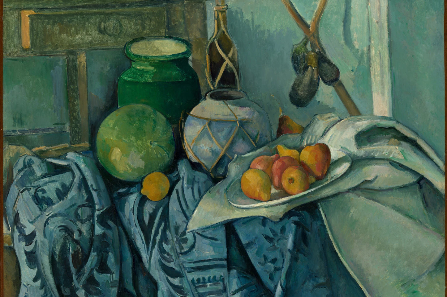 Composition bleu-vert de Paul Cézanne aux étoffes abondantes, format L