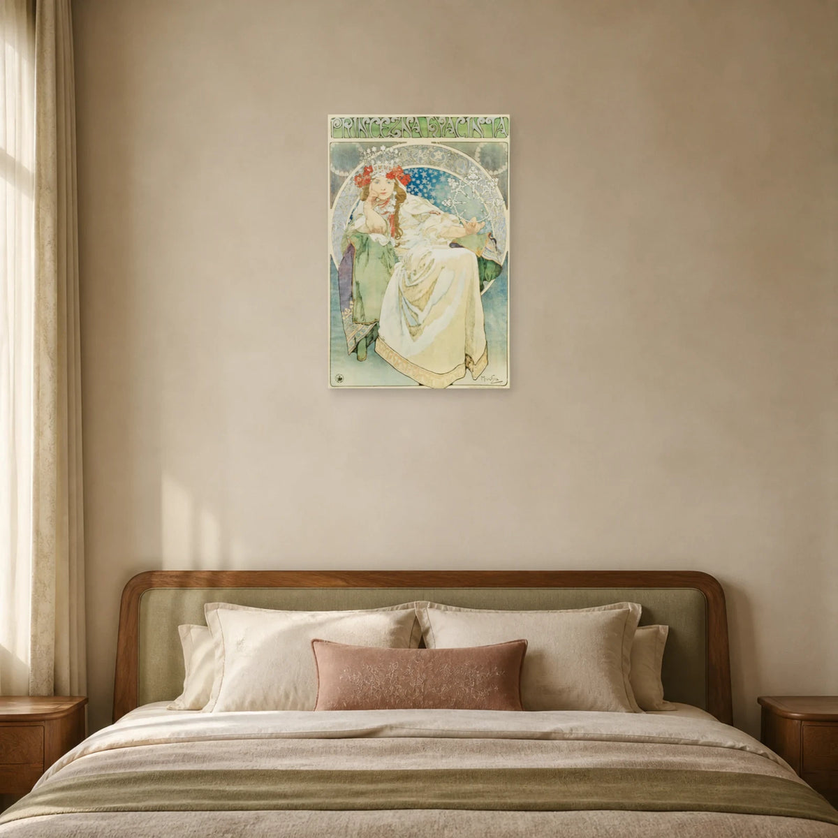 Tableau Princesse Hyacinthe – Alphonse Mucha dans une chambre - Art Virtuoso