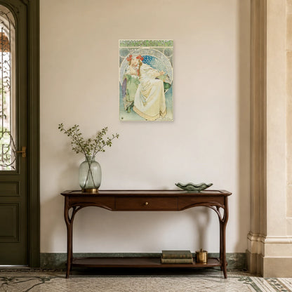 Tableau Princesse Hyacinthe – Alphonse Mucha dans une entrée ou un couloir - Art Virtuoso