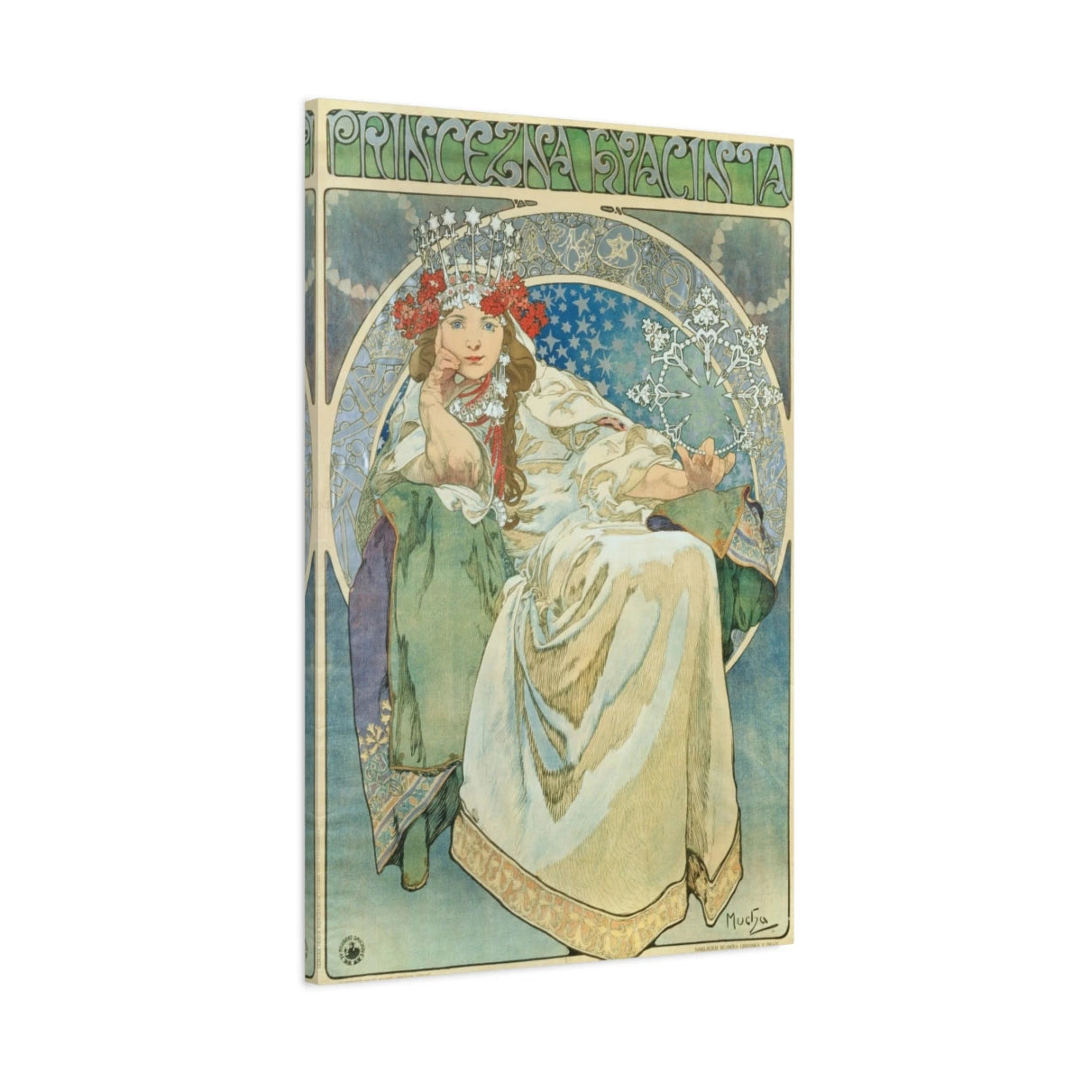 Tableau Princesse Hyacinthe – Alphonse Mucha - toile 3D avec bords imprimés - Art Virtuoso