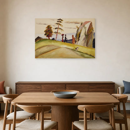 Tableau Promeneurs dans un paysage rocheux – August Macke dans une salle à manger - Art Virtuoso