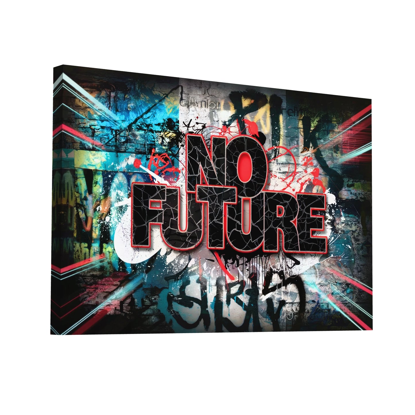 Product Hero 3D WebP Tableau Punk - Graffiti No Future - Art Virtuoso