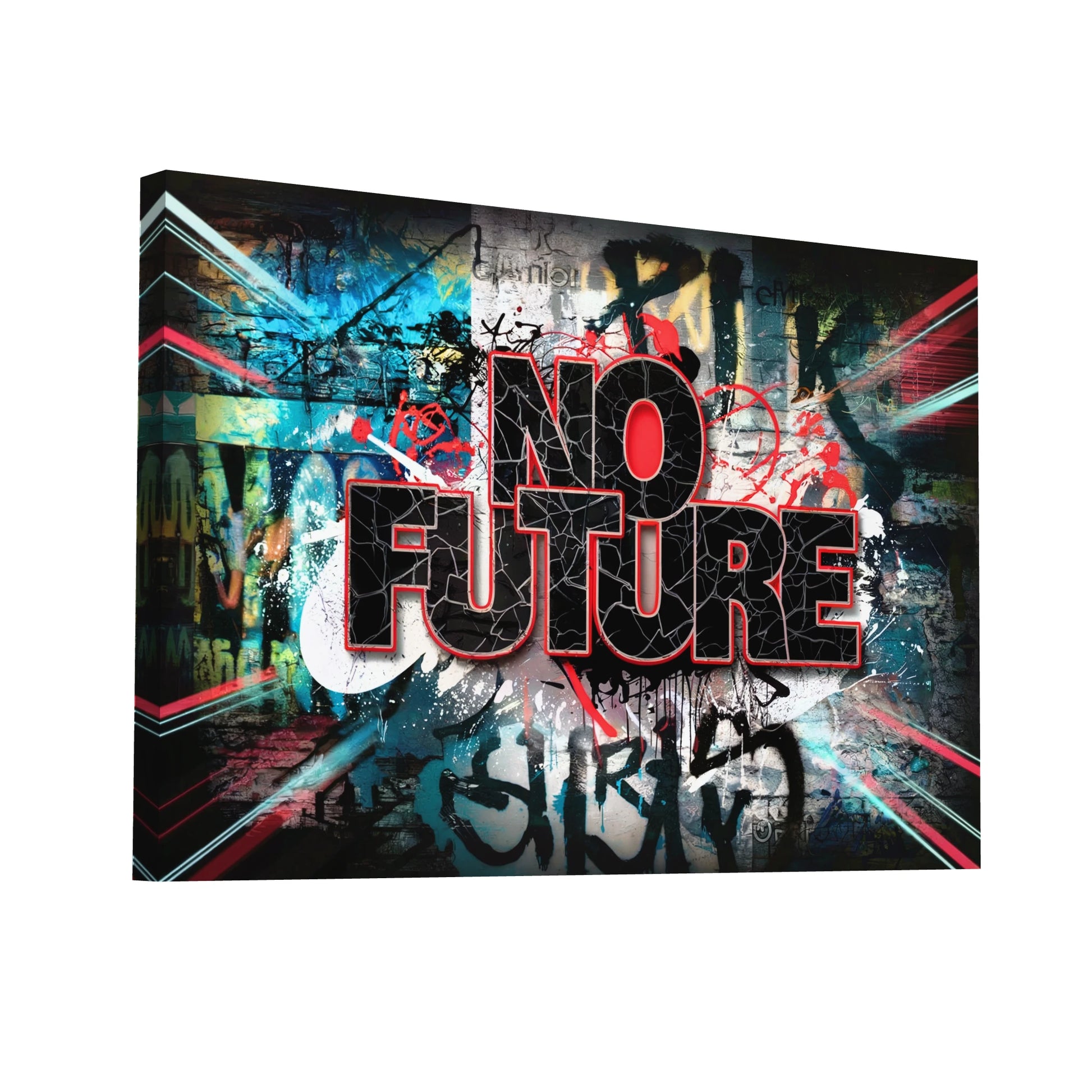 Product Hero 3D WebP Tableau Punk - Graffiti No Future - Art Virtuoso