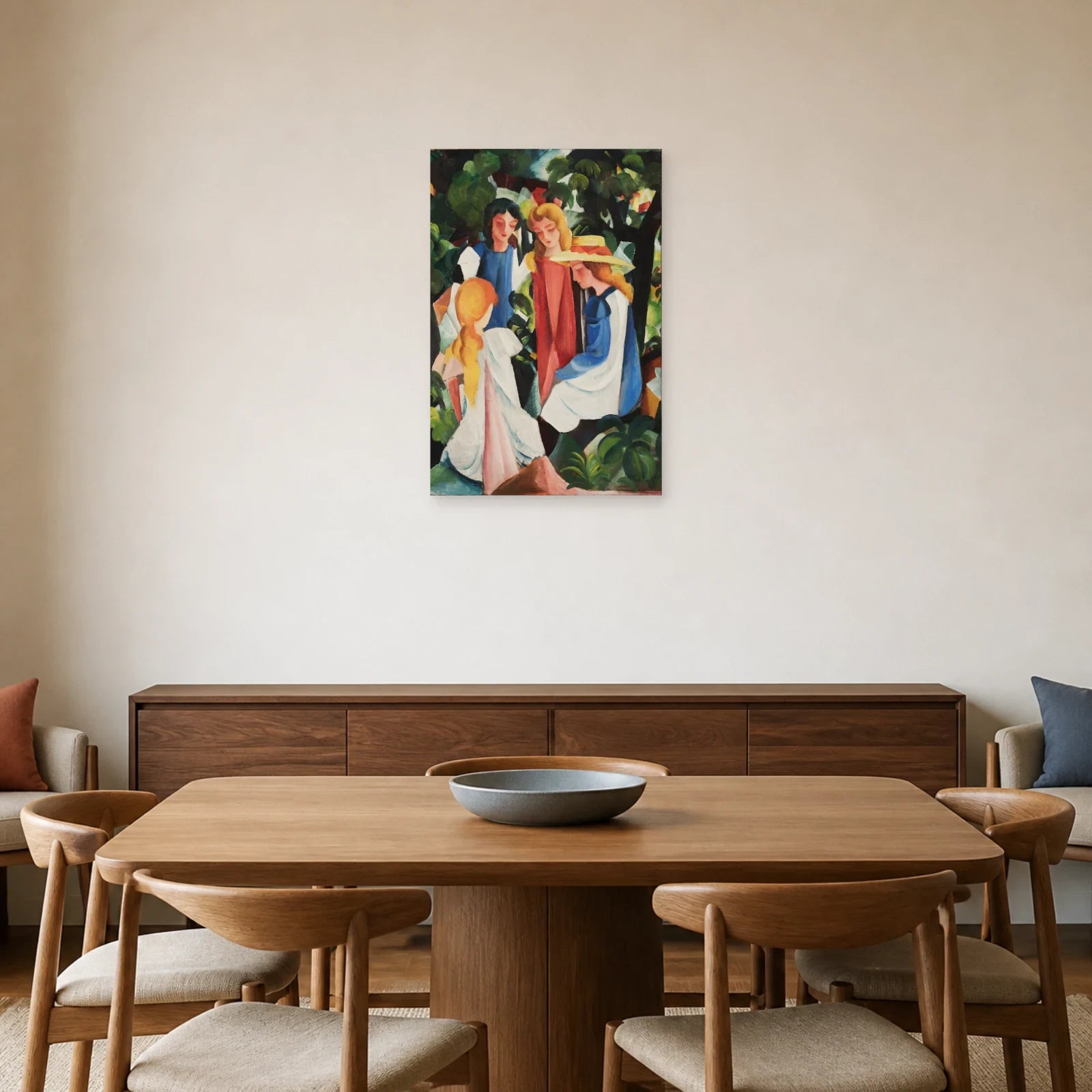 Tableau Quatre jeunes filles – August Macke dans une salle à manger - Art Virtuoso