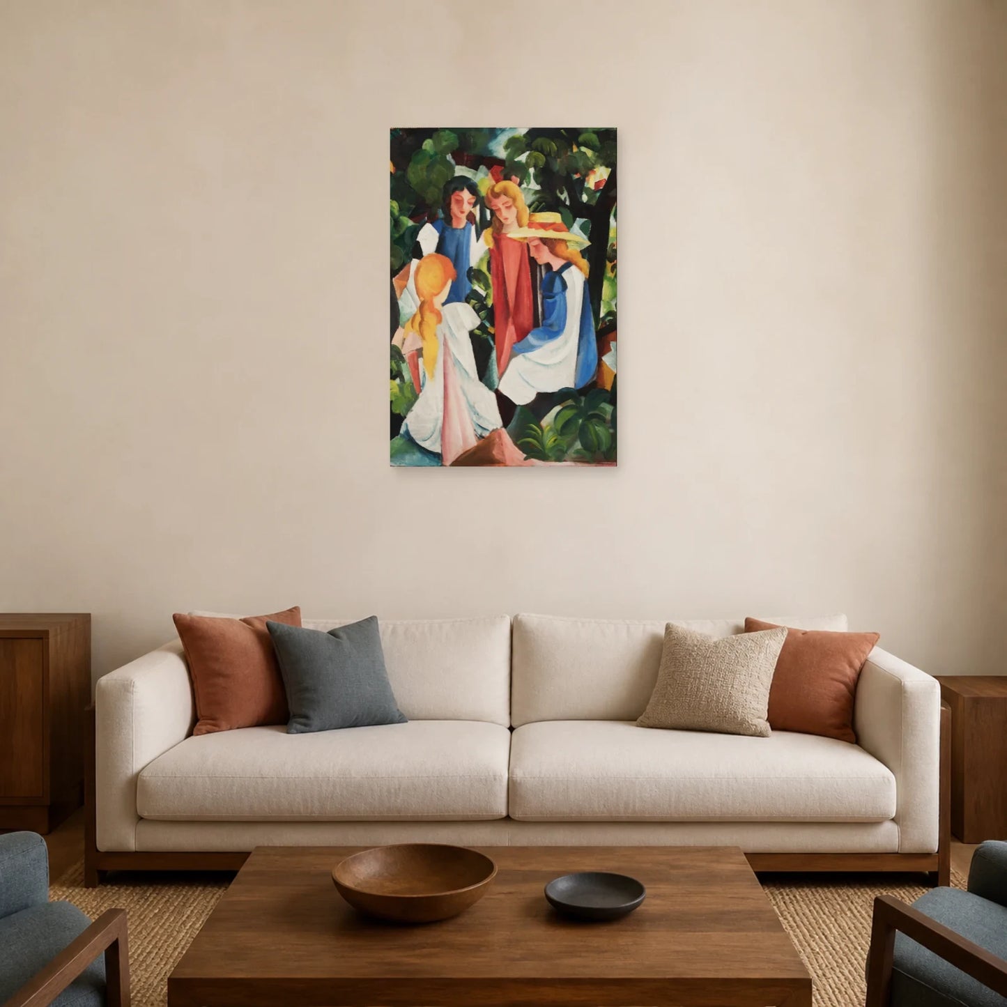 Tableau Quatre jeunes filles – August Macke dans un salon - Art Virtuoso