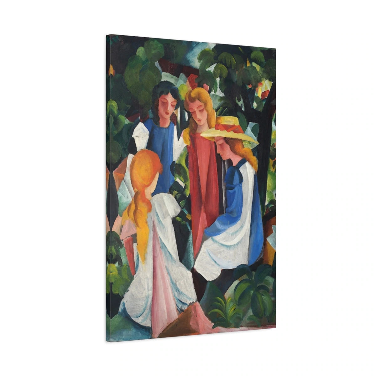 Tableau Quatre jeunes filles – August Macke - toile 3D avec bords imprimés - Art Virtuoso