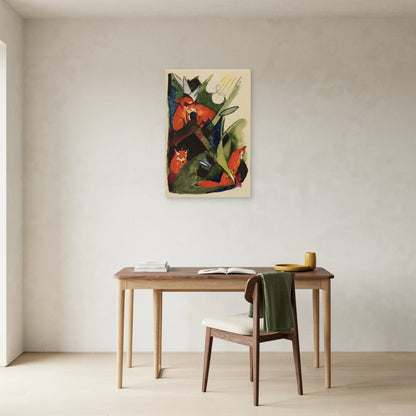 Tableau Quatre Renards – Franz Marc dans un bureau - Art Virtuoso