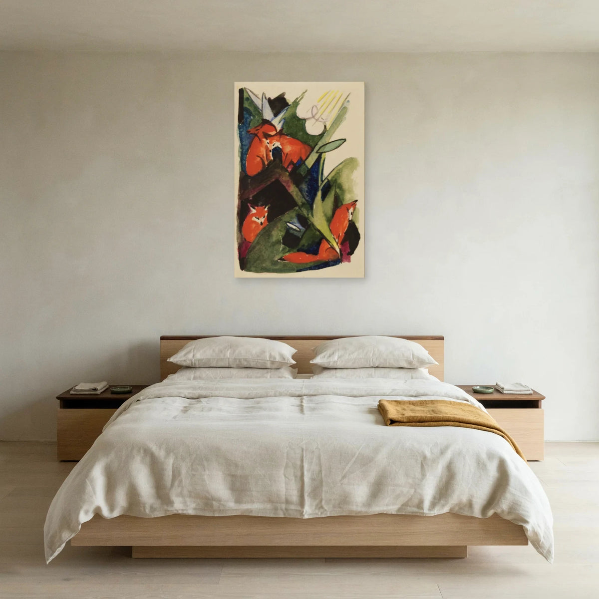 Tableau Quatre Renards – Franz Marc dans une chambre - Art Virtuoso