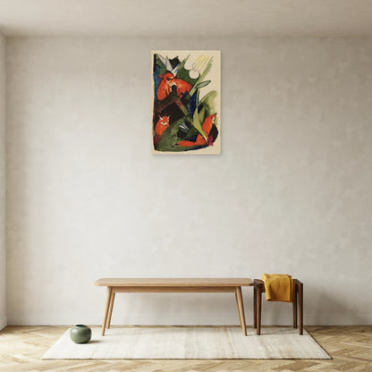 Tableau Quatre Renards – Franz Marc dans une entrée ou un couloir - Art Virtuoso