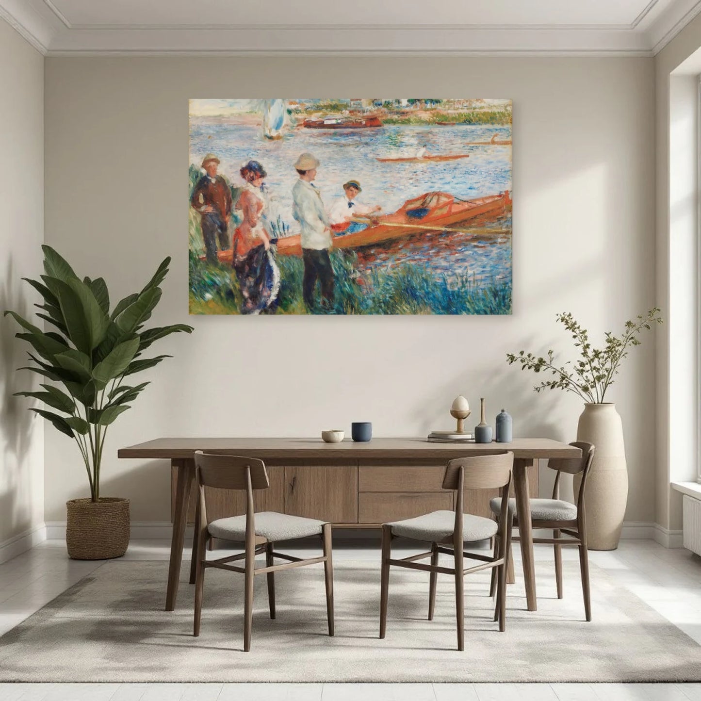 Tableau Rameurs à Chatou – Pierre-Auguste Renoir dans une salle à manger - Art Virtuoso