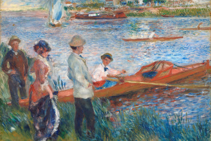 Scène de canotage de Renoir aux accents rouges, toile XL