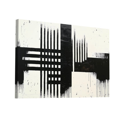 Product Hero 3D WebP Tableau Rectangulaire Noir et Blanc Minimaliste - Art Virtuoso