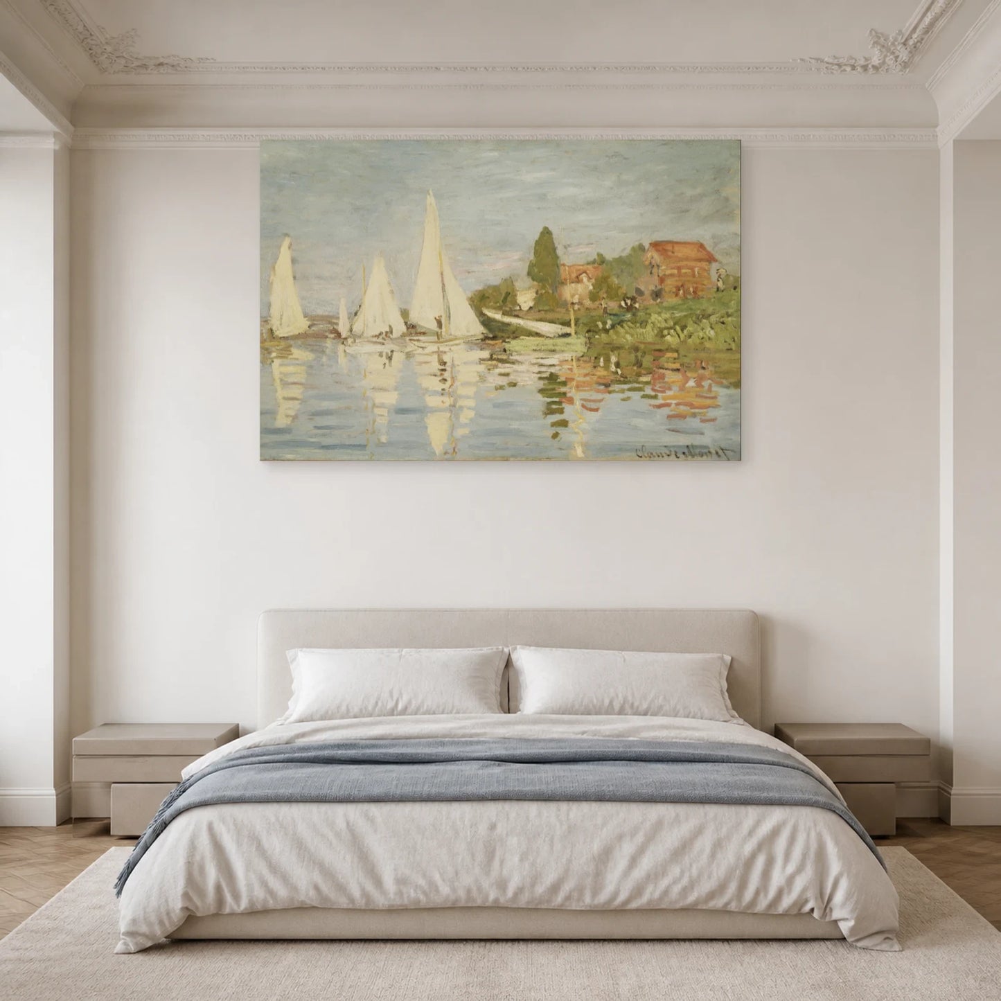 Tableau Régates à Argenteuil – Claude Monet dans une chambre - Art Virtuoso