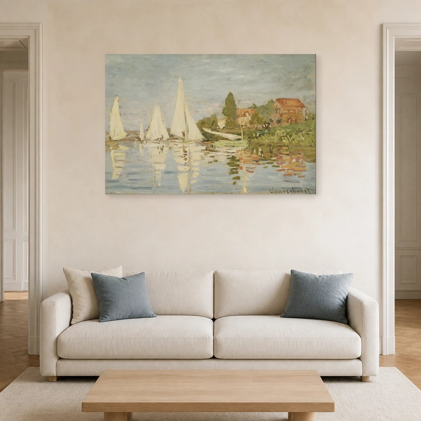 Tableau Régates à Argenteuil – Claude Monet dans un salon - Art Virtuoso
