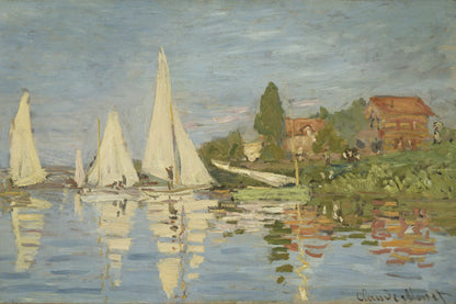 Voiliers blancs sur la Seine à Argenteuil, toile Monet taille S