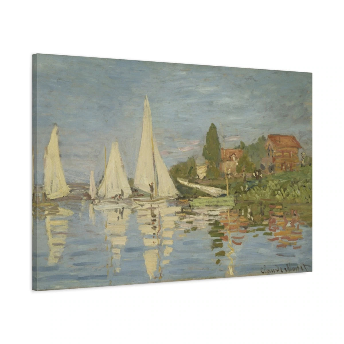 Tableau Régates à Argenteuil – Claude Monet - toile 3D avec bords imprimés - Art Virtuoso
