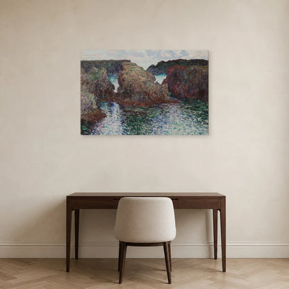 Tableau Rochers à Port-Goulphar, Belle-Île – Monet dans un bureau - Art Virtuoso