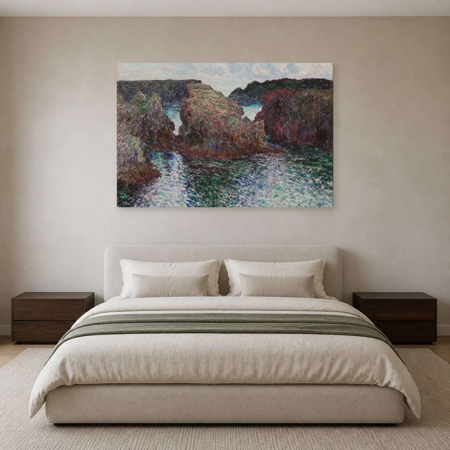 Tableau Rochers à Port-Goulphar, Belle-Île – Monet dans une chambre - Art Virtuoso