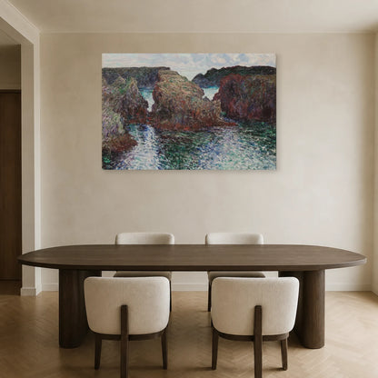 Tableau Rochers à Port-Goulphar, Belle-Île – Monet dans une salle à manger - Art Virtuoso