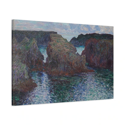 Tableau Rochers à Port-Goulphar, Belle-Île – Monet - toile 3D avec bords imprimés - Art Virtuoso