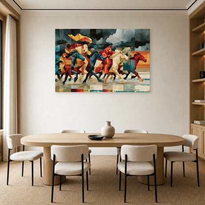 Tableau du peloton coloré dans une salle à manger