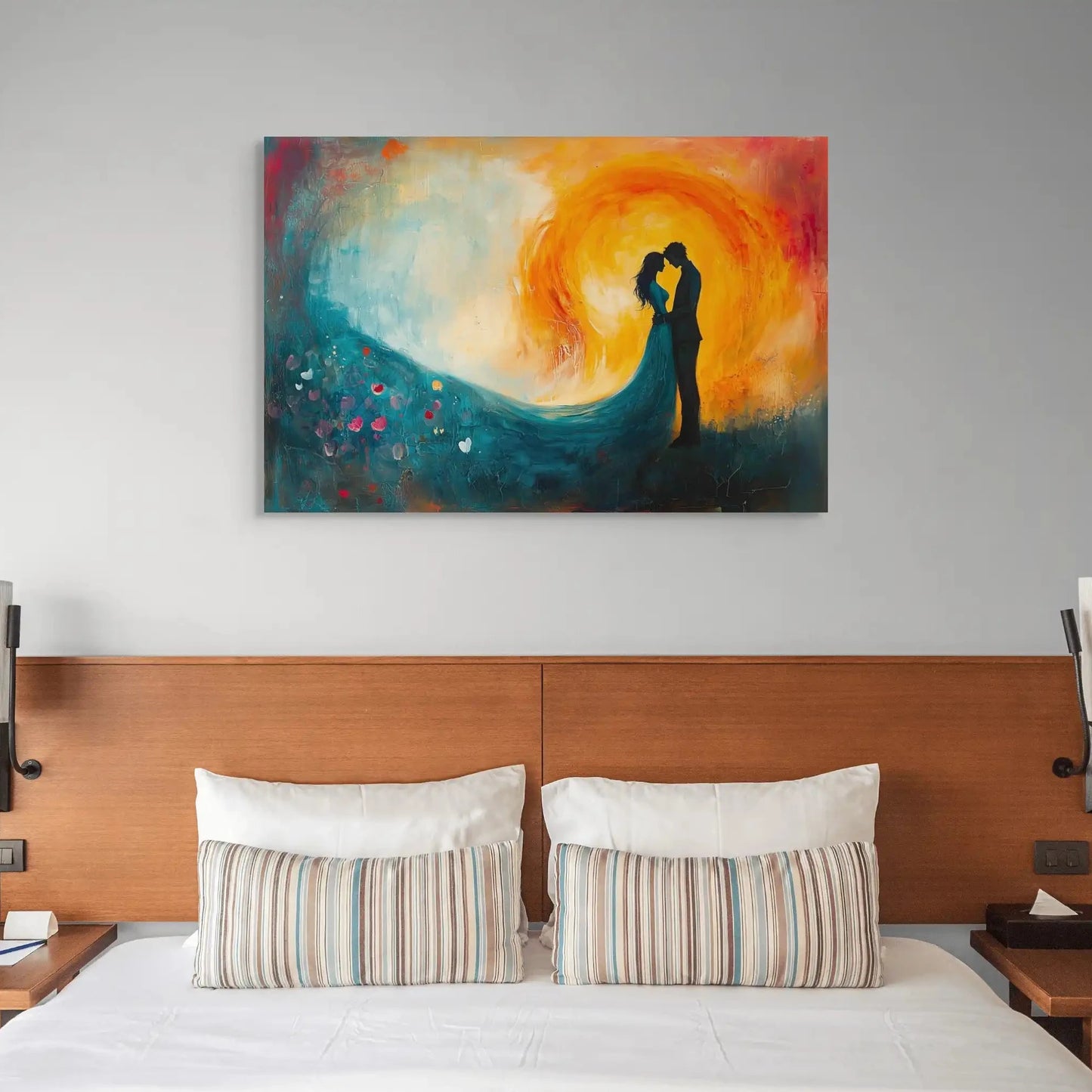 Tableau Romantique Pour Chambre - Étreinte Sous le Soleil Affiches, reproductions et œuvres graphiques Art Virtuoso