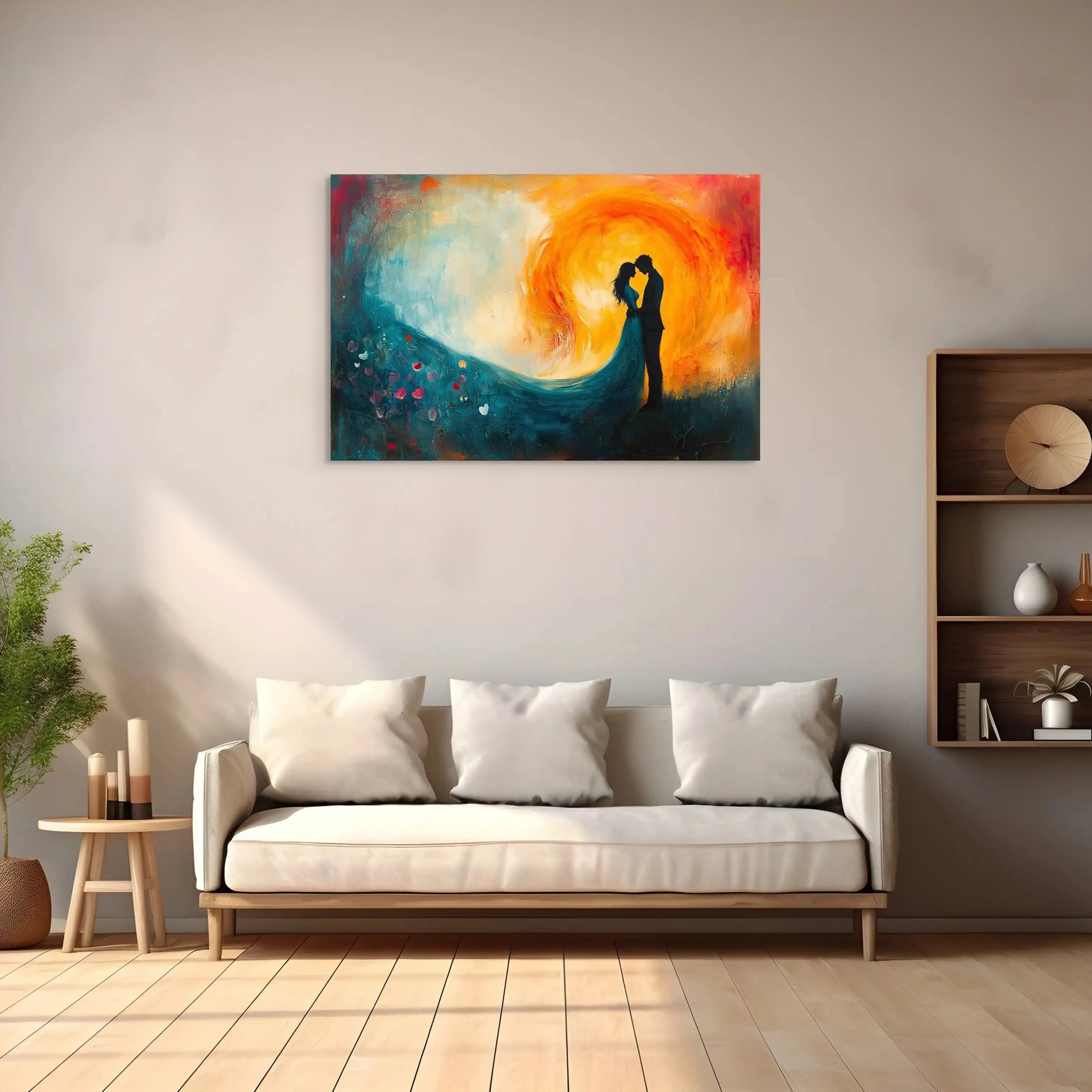 Tableau Romantique Pour Chambre - Étreinte Sous le Soleil Affiches, reproductions et œuvres graphiques Art Virtuoso