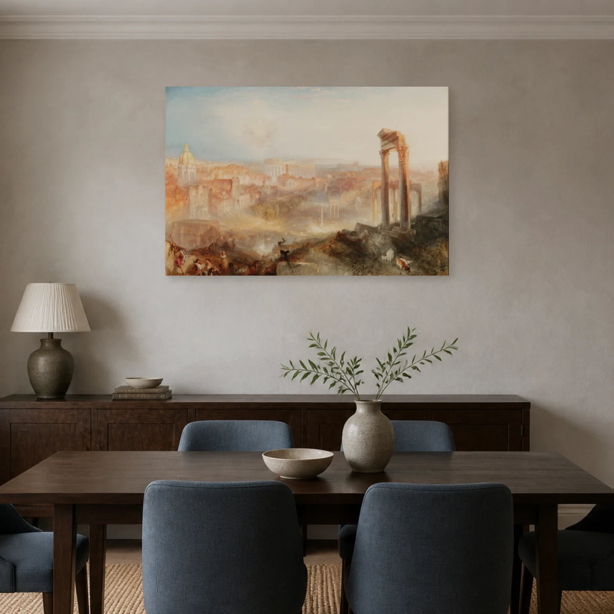 Tableau Rome moderne – Campo Vaccino – William Turner dans une salle à manger - Art Virtuoso