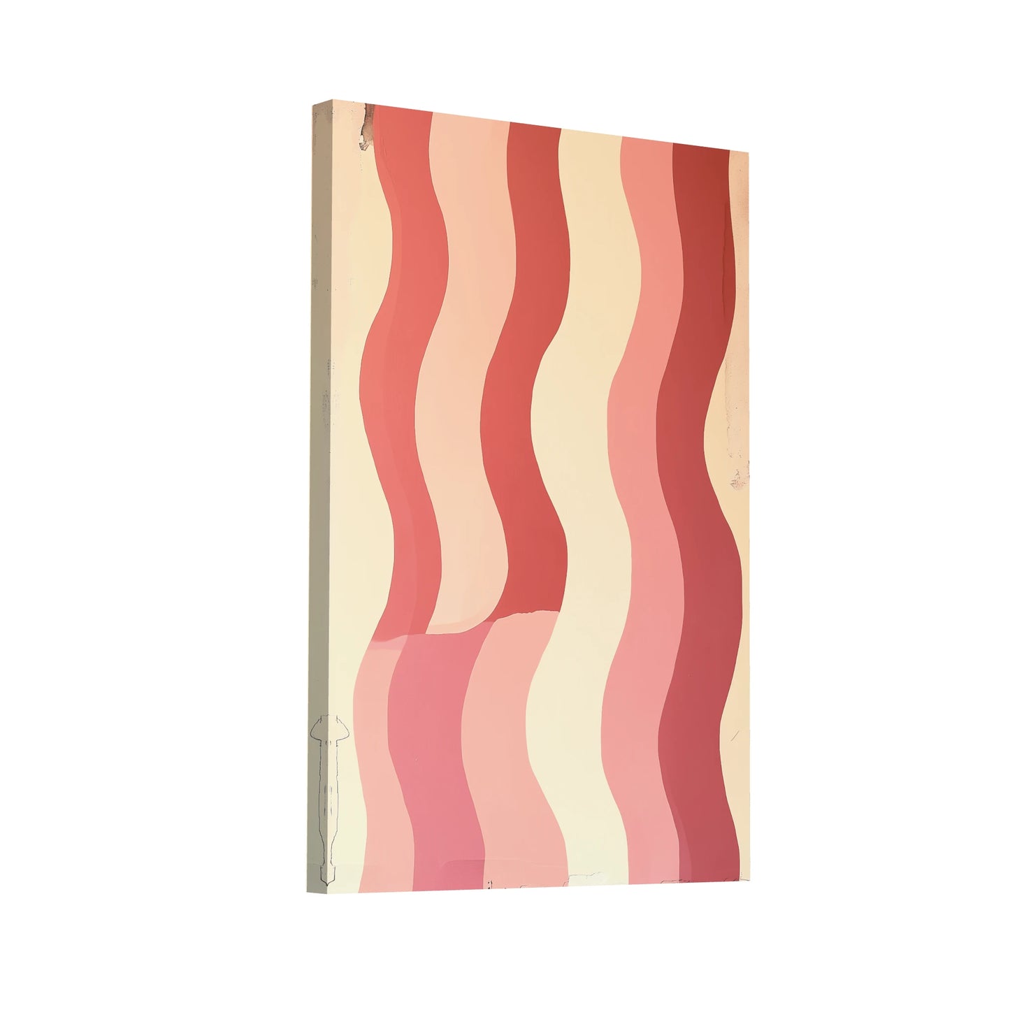 Product Hero 3D WebP Tableau Rose Beige - Vagues Minimalistes - Art Virtuoso