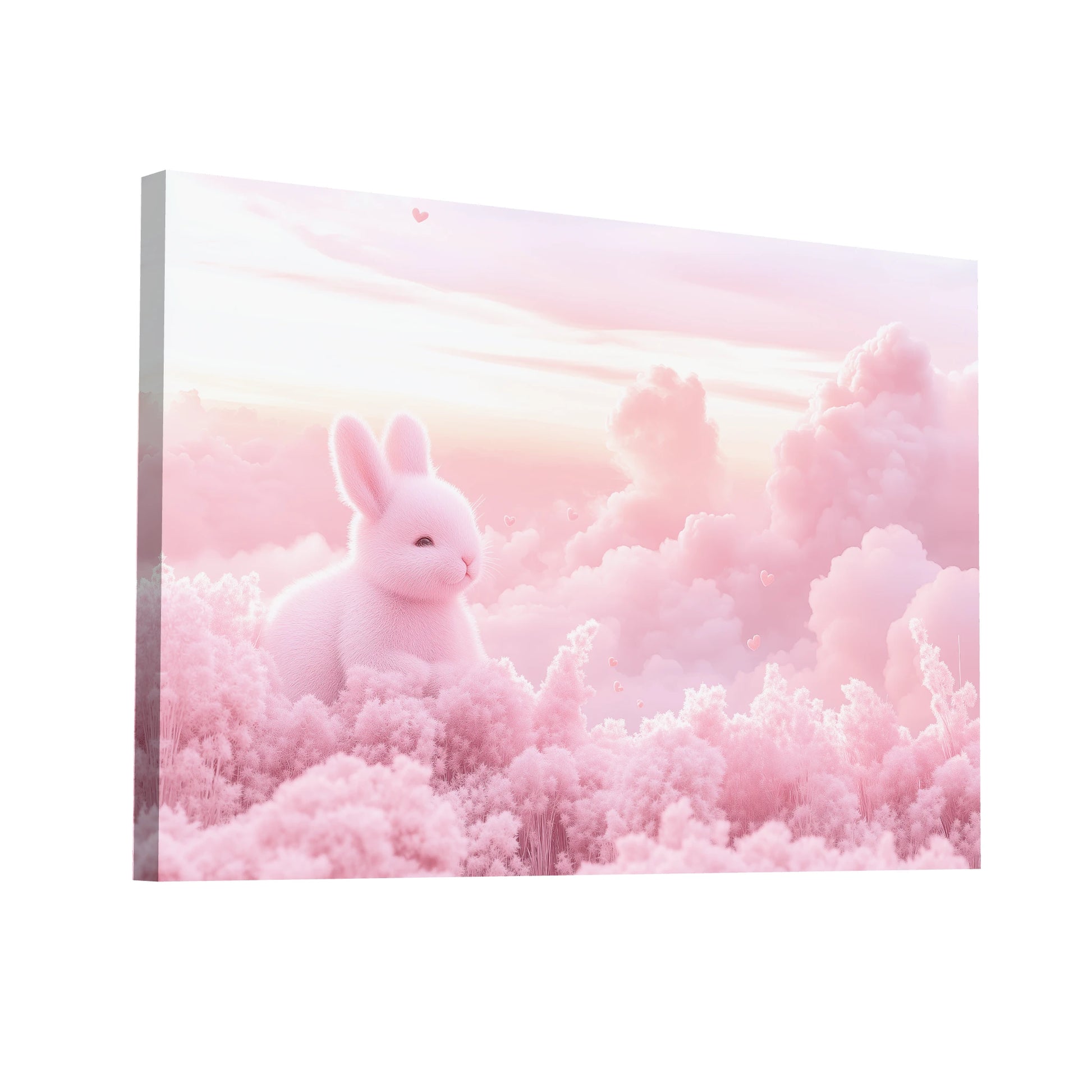 Product Hero 3D WebP Tableau Rose Enfant - Rêverie au Pays des Nuages - Art Virtuoso